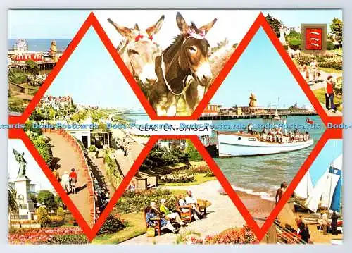 D338993 Clacton on Sea. Super Card. Küstenfarbe. 1983. Multi View