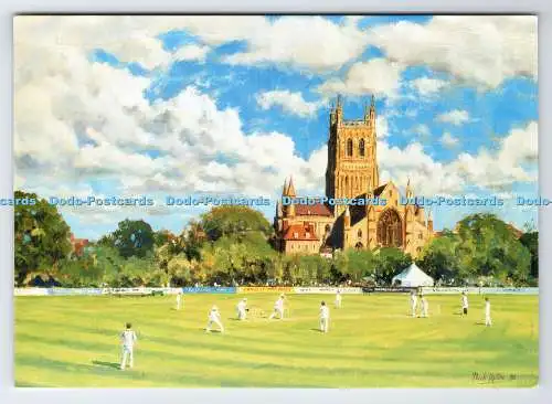 D339225 Worcester. Der County Cricket Ground und die Kathedrale. Fenster auf Worcester.