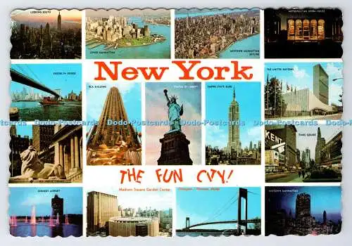 D339279 New York. The Fun City. Cinch Gebäude. Manhattan Postkarte. Dexter Press.