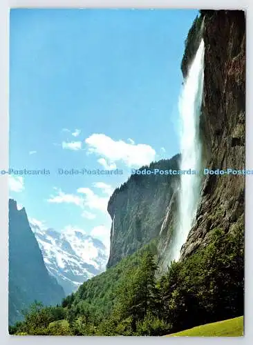 D337331 Lauterbrunnen. Staubbachfall und Grosshorn. H. Steinhauer