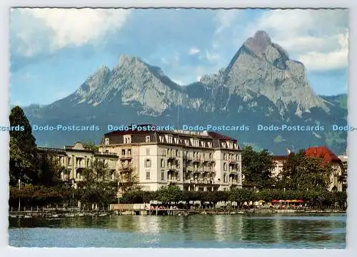 D337332 Hotel Waldstatterhof am See. Kleiner und Großer Mythen. M. Burgi. Agfac