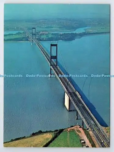 D337362 Die Severn-Brücke. Blick nach Beachley. Plastichrom. Farbbild