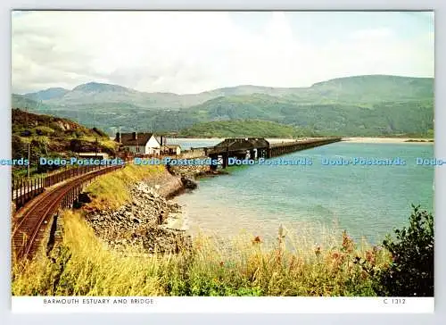 D339374 Barmouth-Mündung und Brücke. Richter. C. 1312. PM. Porthmadog. Gwynedd. 1