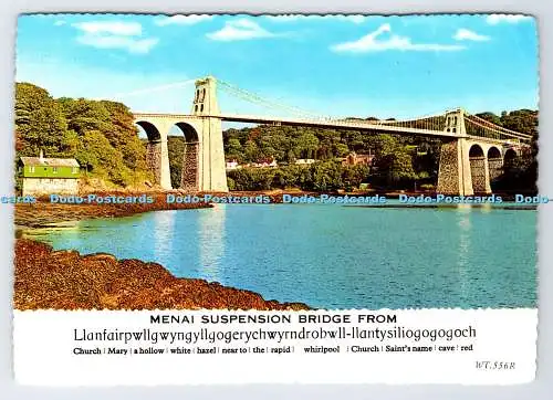 D339390 Llanfair. Menai Hängebrücke. Bamforth. Holmfirth. Yorks. PM. Cricc