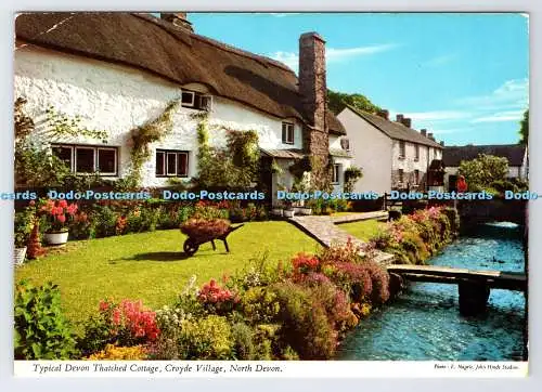 D337433 North Devon. Typisches Reetdachhaus von Devon. Croyde Village. John Hinde.