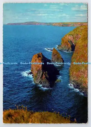 D339508 St. Ives. Cornish Riviera. Blick von North Cliffs in der Nähe von Hells Mouth. Stud