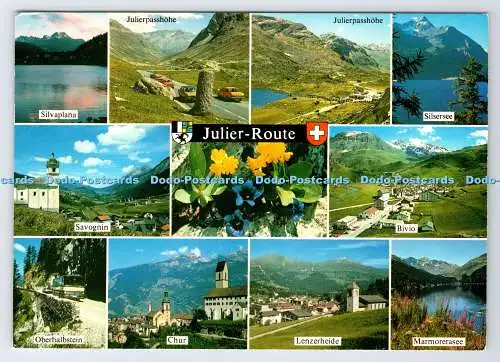 D337614 Julier Route. Savognin. Fotoglob. Orell Fussli. Multi View