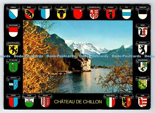 D337620 Chateau de Chillon. Schloss Chillon bei Montreux. Fotoglob. Orell Fussl