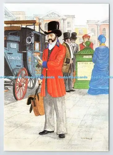 D339617 London District Briefträger. Im Hintergrund ist eine der London First