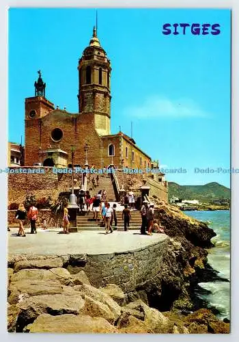 D337667 Sitges. Kirche und vordere Treppe. Catalan Ibarz