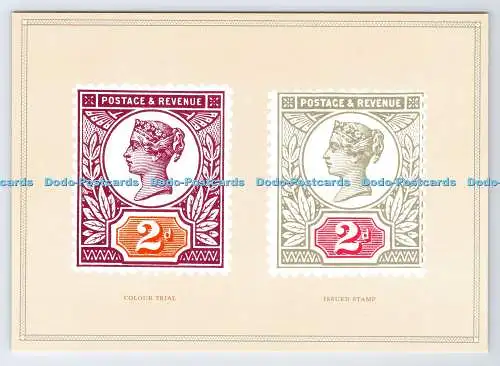 D339653 2d Wert aus der Jubiläumsausgabe 1887 Farbprobe und ausgegebener Briefmarke. Nati