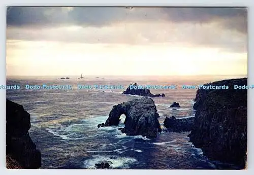 D339679 Lands End. Cornwall. Sonnenuntergang über England Granitbollwerke. J. Arthur Dix