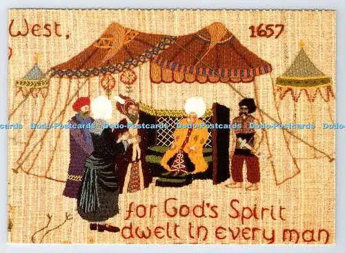 D339711 Detail von Mary Fisher. Panel B2 des Quäker Wandteppichs. Lithographie