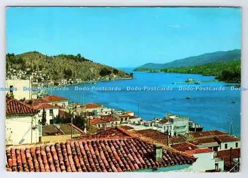 D337768 Poros. Blick auf die Stadt und den Zitronenwald
