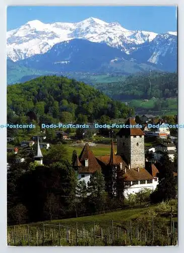 D339772 Spiez am Thunersee. Schweiz. Schloss und Schlosskirche. Eymann