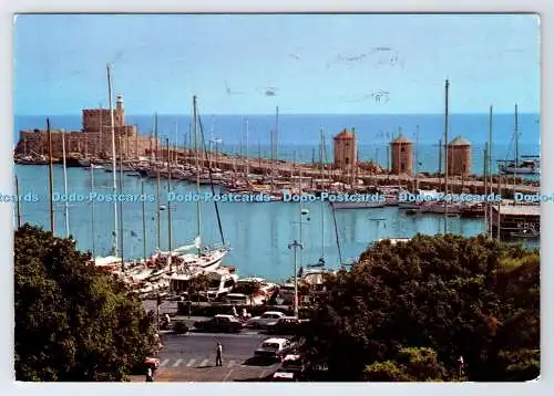 D337808 Rhodos. Hafen von Mandraki. Postkarte