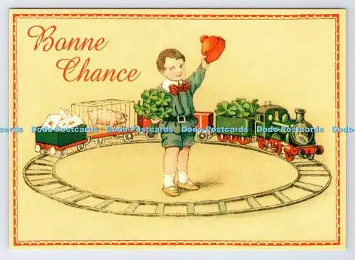 D339790 Bonne Chance. Junge mit Spielzeugeisenbahn. Korrespondenz. Comptoir de Famille