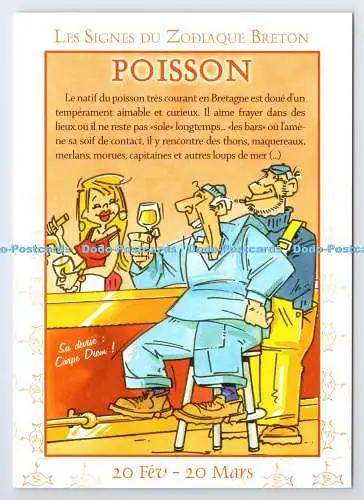 D339842 Les Signes du Zodiaque Breton. Poisson. YCA. Hubert Rublon