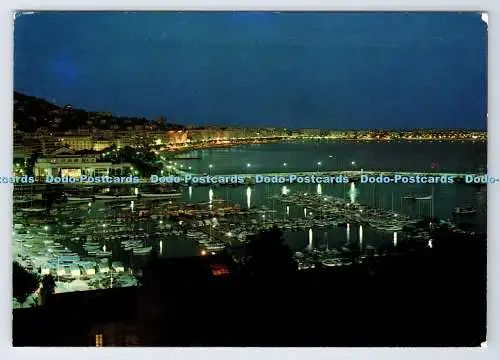 D337895 Cannes. Cote d Azur. Panorama bei Nacht. PM. Mandelieu. Alpes Mmes. 1977