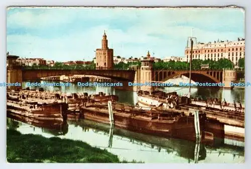 D337899 Sevilla. San Telmo Brücke und Gold Tower. Heliotipia Artistica