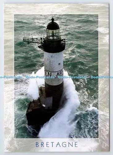 D338016 Bretagne. Sturm über Ar Men Leuchtturm. Wagenheber. J. Guichard