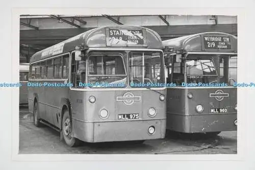 C028140 Bus. Flecken. Esher Walton. Nr. 218. MLL975. London Transport. Altes Foto