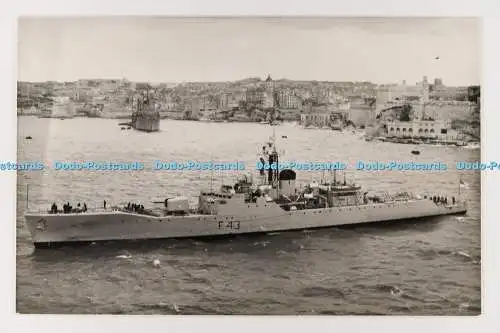 C028508 HMS Torquay F43. Antonius und Joseph Pavia. Valletta. Malta. Altes Foto