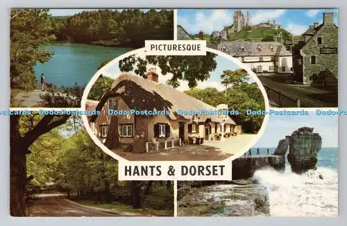 R780514 Malerische Hants und Dorset. Corfe Castle. Der blaue Pool. Multi View