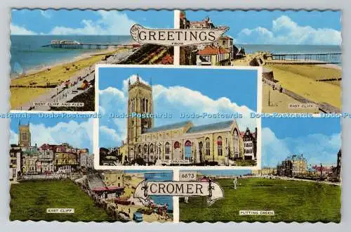 R780680 Grüße von Cromer. East Cliff. H. Coates. Serie Nene. Multi View