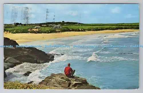 R780930 Harlyn Bay von St. Cadoc Point. J. Woolverton. PM. Bodmin. Cornwall. 19