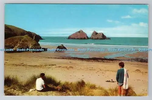 R780931 Holywell Bay. Postkarte