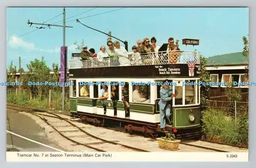 R781138 Straßenbahnwagen Nr. 7. Am Seaton Terminus. Hauptparkplatz. E. T. W. Dennis. Scarb