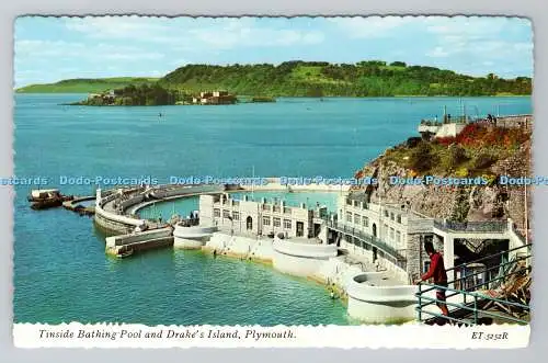 R781147 Plymouth. Tinside Bathing Pool und Drake Island. Bamforth. PM. Erster Tag