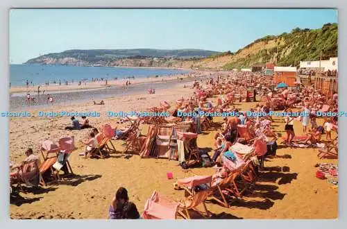 R781241 Isle of Wight. Sandown. Der Strand mit Blick auf Shanklin. Island Touri