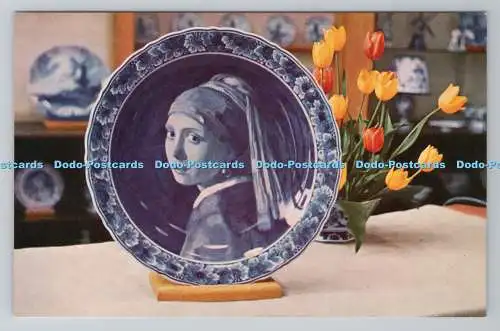R781285 Delft. Geschirrplatte darstellen. Das berühmte Vermeer-Mädchen. Fa. W. A. Reijn