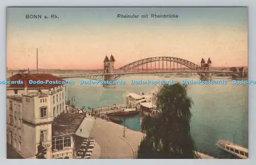 R781471 Bonn a.Rh. Rheinufer Mit Rheinbrücke. N. Dienst