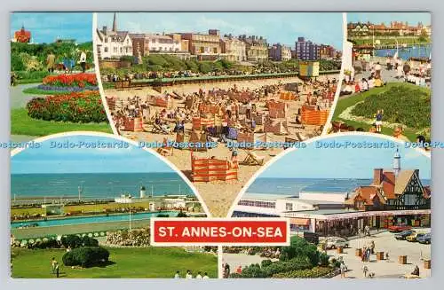 R781481 St. Annes on Sea. Sand. Gärten. Bamforth. Holmfirth. Yorkshire. Farbe