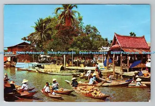 R781500 Thailand. Wat Sai Floating Market on Thonburi Side of Greater Bangkok Me