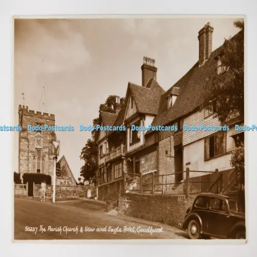 C027411 Goudhurst The Parish Church and Star and Eagle Hotel E A Sweetman RP