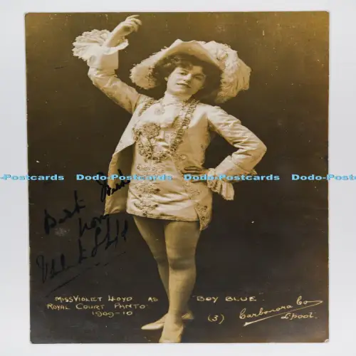 C029507 Miss Violet Lloyd As Boy Blue Signed Royal Court Panto