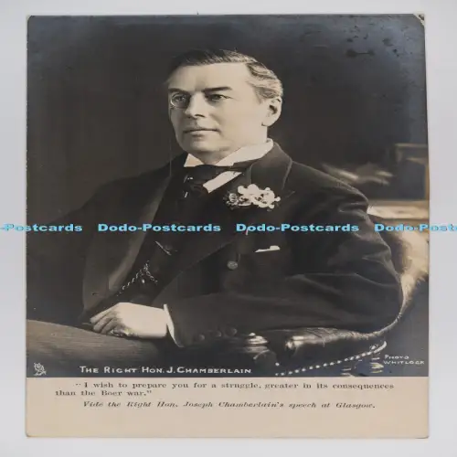 C029525 The Right Hon J Chamberlain Tuck Real Photograph Series PM Birmingham 19