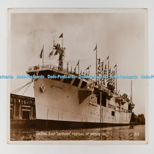 C029540 Festivalschiff Campania Festival of Britain Valentine RP PM Cardiff
