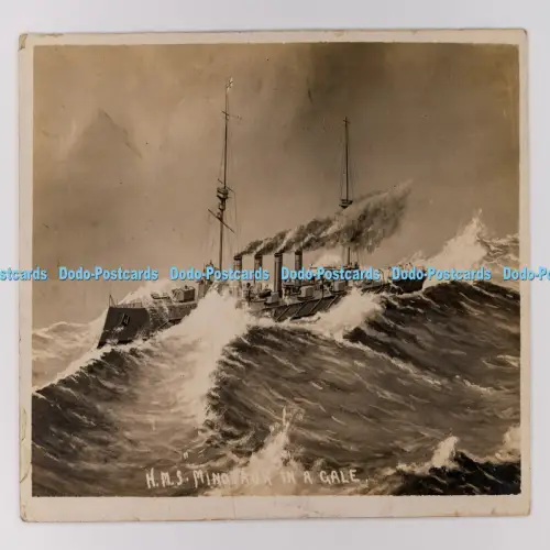 C029875 H M S Minotaurus im Sturm