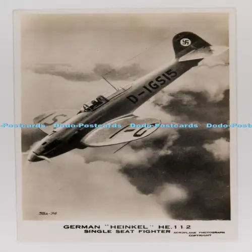 C029941 German Heinkel HE 112 Single Seat Fighter Valentine Flugzeug RP