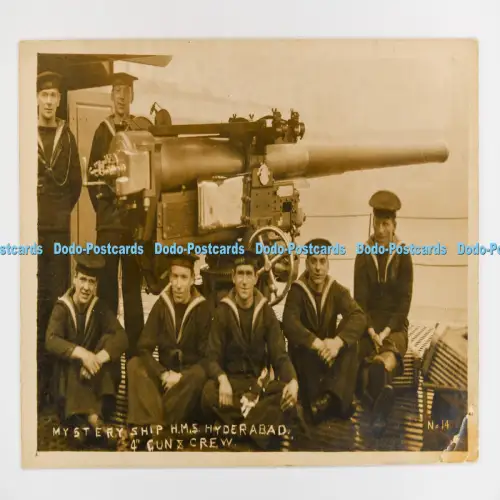 C029982 Mystery Ship H M S Hyderabad 4 Gun and Crew