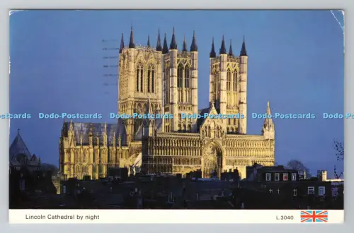 R783410 Lincoln Cathedral by Night E T W Dennis Scarborough 1985