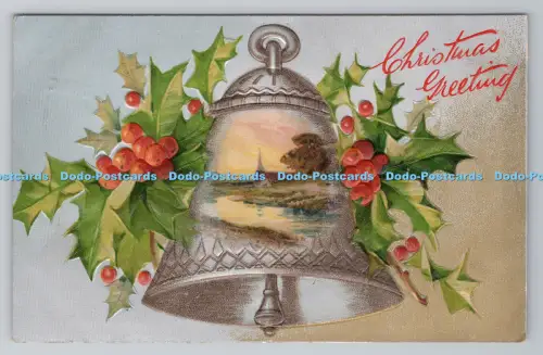 R788763 Christmas Greeting Bell W and K London Series 947 PM Southampton 1907