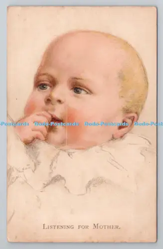 R789024 Listening For Mother Baby Ernest Nister London Serie 191 Nr 2