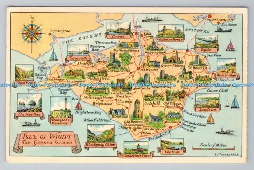 R790063 Isle of Wight die Garteninsel Die Karte W J Nigh Shanklin I W Jarrold PM