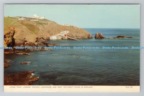 R790748 Lizard Point Rettungsbootstation Leuchtturm und südlichstes Haus in englischer Sprache